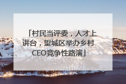 村民当评委，人才上讲台，望城区举办乡村CEO竞争性路演