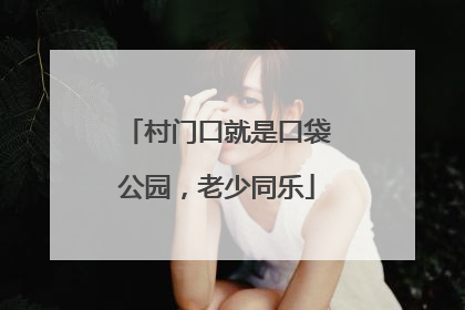 村门口就是口袋公园，老少同乐