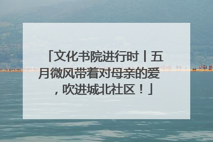 文化书院进行时丨五月微风带着对母亲的爱，吹进城北社区！