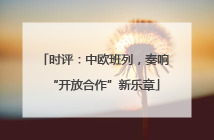 时评：中欧班列，奏响“开放合作”新乐章