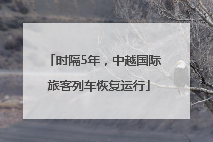 时隔5年，中越国际旅客列车恢复运行