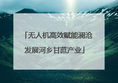 无人机高效赋能澜沧发展河乡甘蔗产业