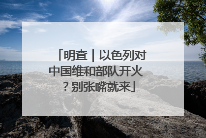 明查｜以色列对中国维和部队开火？别张嘴就来