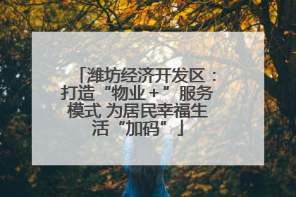 潍坊经济开发区：打造“物业＋”服务模式 为居民幸福生活“加码”