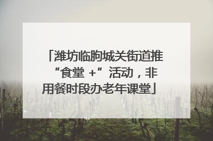 潍坊临朐城关街道推“食堂 +”活动，非用餐时段办老年课堂