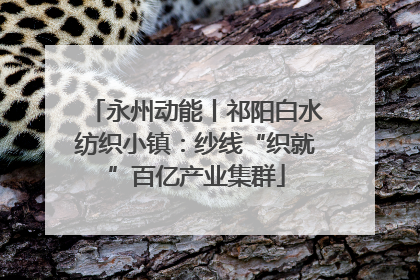 永州动能丨祁阳白水纺织小镇：纱线“织就”百亿产业集群