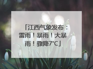 江西气象发布：雷雨！暴雨！大暴雨！骤降7℃