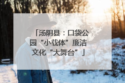 汤阴县：口袋公园“小载体”廉洁文化“大舞台”