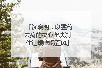 沈晓明：以猛药去疴的决心坚决刹住违规吃喝歪风