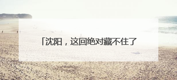 沈阳，这回绝对藏不住了！今晚8点惊艳揭幕！