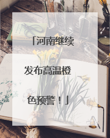 河南继续发布高温橙色预警！