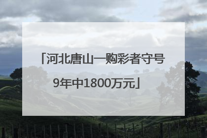 河北唐山一购彩者守号9年中1800万元