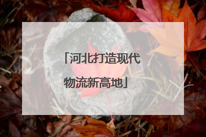 河北打造现代物流新高地