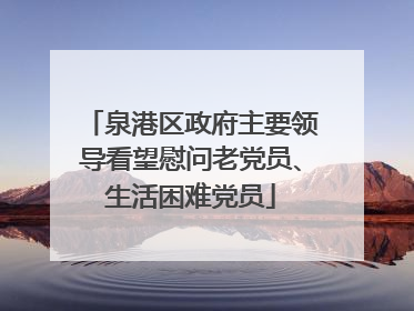 泉港区政府主要领导看望慰问老党员、生活困难党员