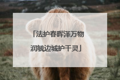 法护春晖泽万物 润毓边城护千灵