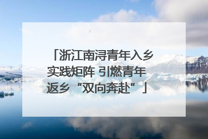 浙江南浔青年入乡实践矩阵 引燃青年返乡“双向奔赴”