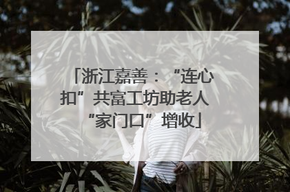 浙江嘉善：“连心扣”共富工坊助老人“家门口”增收