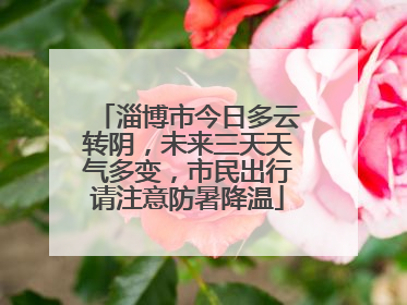 淄博市今日多云转阴，未来三天天气多变，市民出行请注意防暑降温