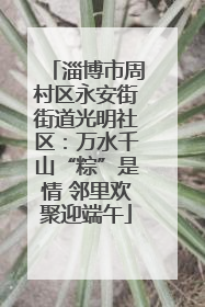 淄博市周村区永安街街道光明社区：万水千山“粽”是情 邻里欢聚迎端午