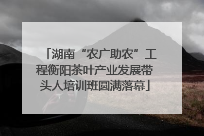 湖南“农广助农”工程衡阳茶叶产业发展带头人培训班圆满落幕