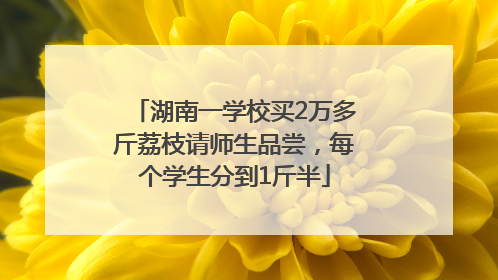 湖南一学校买2万多斤荔枝请师生品尝，每个学生分到1斤半