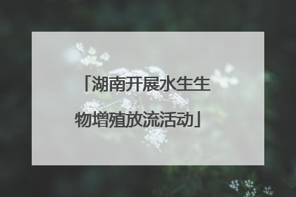 湖南开展水生生物增殖放流活动