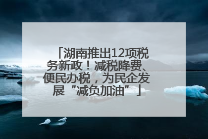湖南推出12项税务新政！减税降费、便民办税，为民企发展“减负加油”