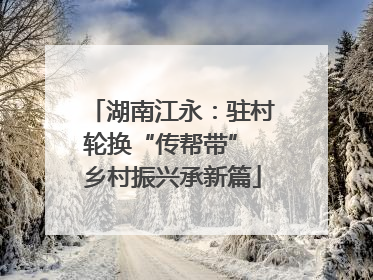 湖南江永：驻村轮换“传帮带” 乡村振兴承新篇
