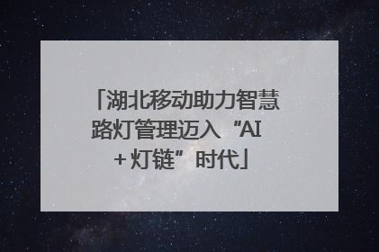 湖北移动助力智慧路灯管理迈入“AI＋灯链”时代