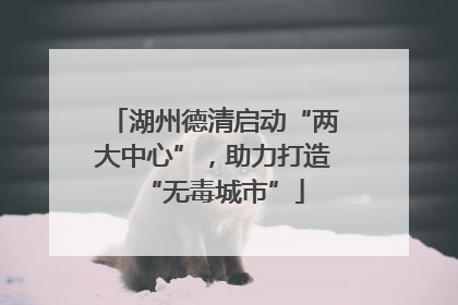 湖州德清启动“两大中心”，助力打造“无毒城市”