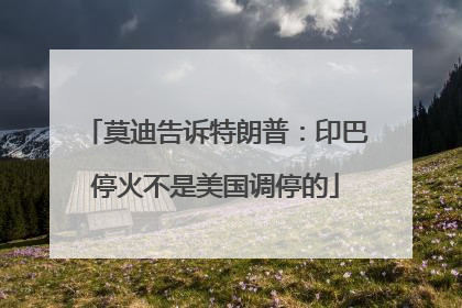 莫迪告诉特朗普：印巴停火不是美国调停的