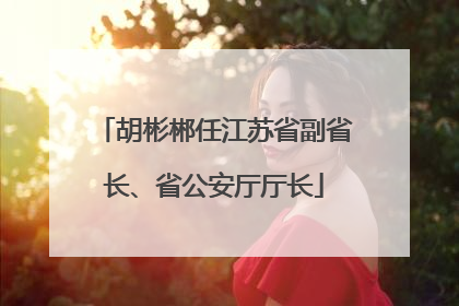 胡彬郴任江苏省副省长、省公安厅厅长