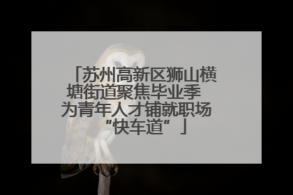 苏州高新区狮山横塘街道聚焦毕业季 为青年人才铺就职场“快车道”