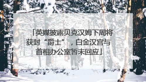 英媒披露贝克汉姆下周将获封“爵士”，白金汉宫与首相办公室暂未回应