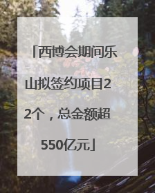 西博会期间乐山拟签约项目22个，总金额超550亿元