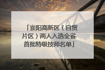襄阳高新区（自贸片区）两人入选全省首批特级技师名单