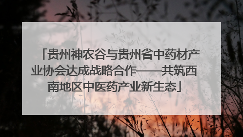 贵州神农谷与贵州省中药材产业协会达成战略合作——共筑西南地区中医药产业新生态