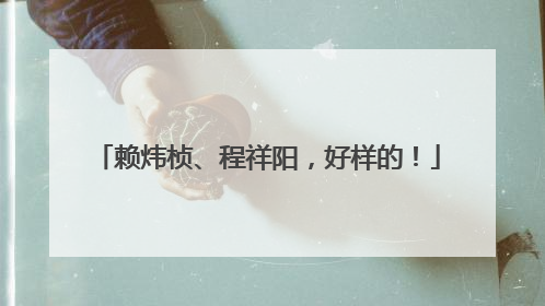 赖炜桢、程祥阳，好样的！