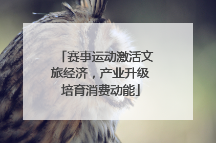赛事运动激活文旅经济，产业升级培育消费动能