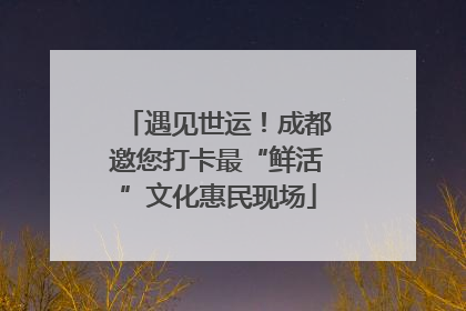 遇见世运！成都邀您打卡最“鲜活”文化惠民现场
