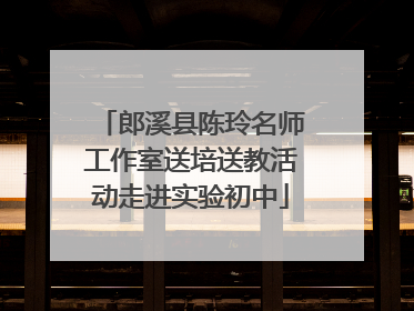 郎溪县陈玲名师工作室送培送教活动走进实验初中