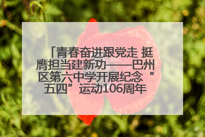 青春奋进跟党走 挺膺担当建新功——巴州区第六中学开展纪念“五四”运动106周年主题团日活动暨新团员入团仪式