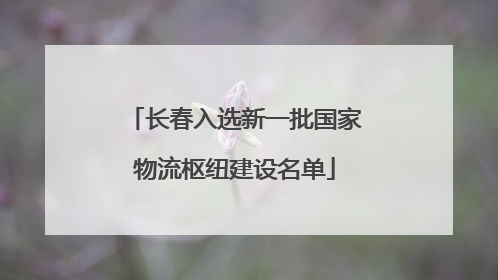 长春入选新一批国家物流枢纽建设名单