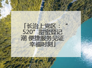 长治上党区：“520”甜蜜登记潮 便捷服务见证幸福时刻