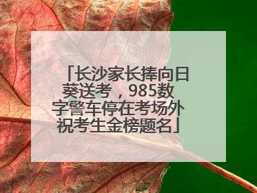 长沙家长捧向日葵送考，985数字警车停在考场外祝考生金榜题名