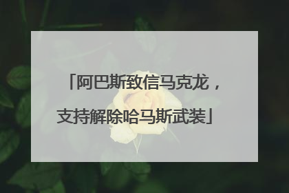 阿巴斯致信马克龙，支持解除哈马斯武装