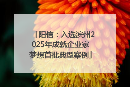 阳信：入选滨州2025年成就企业家梦想首批典型案例