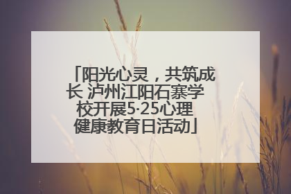 阳光心灵，共筑成长 泸州江阳石寨学校开展5·25心理健康教育日活动
