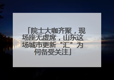 院士大咖齐聚，现场座无虚席，山东这场城市更新“汇”为何备受关注
