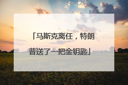马斯克离任，特朗普送了一把金钥匙